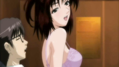 Young pretty cartoon babe in sexy lingerie swallows huge cock