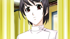 Lovely long-haired nurse shows her blowjob skills to the patient