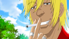 Kinky dude smockes before fucking a young cartoon brunette outdoors