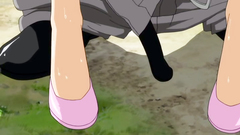 Kinky dude smockes before fucking a young cartoon brunette outdoors