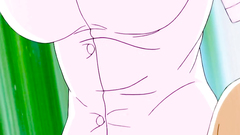 Kinky dude smockes before fucking a young cartoon brunette outdoors