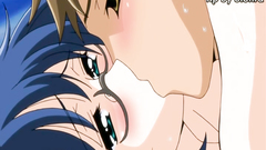 Lovely kissing between two naughty cartoon heroes