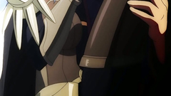 Hot BDSM cartoon with busty babe spreading her long legs wide