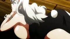 Hot BDSM cartoon with busty babe spreading her long legs wide