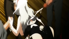 Hot BDSM cartoon with busty babe spreading her long legs wide