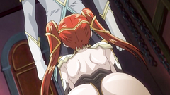 Cartoon video where mouth of a gorgeous redhead is filled with cum