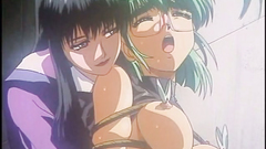 Sexy innocent babe in glasses with huge tits abused by the mistress