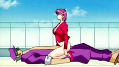 Lustful big breasted redhead chick rides captain's cock