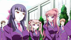 Lustful hentai college babes in hardcore group fuck