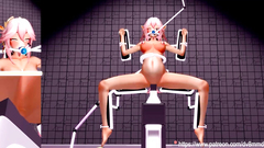 Genshin Impact Yae Miko - Machine Bondage DP Cumflation Facefucking