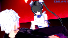 Hestia and Bell Cranel have intense sex at a love hotel. - DanMachi Hentai