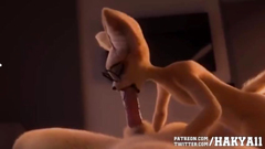 Furry fox gets creampie