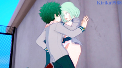 Toru Hagakure and Izuku Midoriya have intense sex on the rooftop. - My Hero Academia Hentai