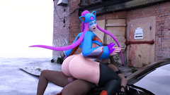 Fucking a big ass behind an abandoned house - 4K Futanari animation