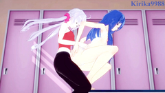 Tsubasa Kazanari and Chris Yukine have intense futanari sex in the locker room. - Symphogear Hentai