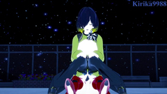 Leiur Darâhim and Chris Yukine have intense futanari sex on a rooftop at night. - Symphogear Hentai