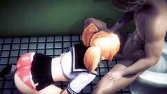 Hentai Uncensored 3D - hardsex in a public toilet