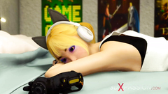 Ass fuck! A hot futanari with big dick plays with a horny busty gamer girl