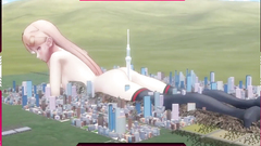 Giant Japanese Woman Masturbates With Building