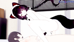 Inui Toko and I have intense sex in the bedroom. - Nijisanji VTuber Hentai
