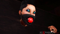 I'm your step mom! Ball gagged girl in restraints gets fucked hard in the basement