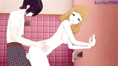 Yuu Naruse and I have intense sex in the restroom. - WataMote Hentai