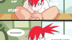 His redhead stepsister gives him blowjobs until he makes him cum with her tits