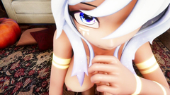 Hentai Vtuber Elfie Love gives you blow job & lets you cum on her face POV (3D / VRCHAT / MMD)