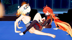 xilonen x mavuika love one another (Genshin Impact 3d Yuri lesbian hentai )