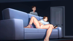 Rubby was fingering when he was alone at home but her catch him.