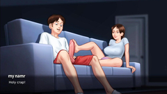 Rubby was fingering when he was alone at home but her catch him.