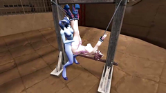 horny slut is tied up and fucked by a dickgirl demon until she has multiple orgasms