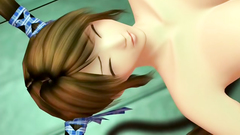 Bondaged busty cutie pleasured by ugly monster