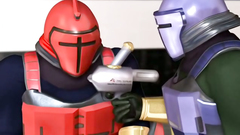 Tattooed sexy blonde blows cock and gets fucked by two soldiers