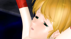 This monster likes to lick bondaged babe's shaved pussy