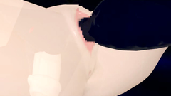 Skinny blonde teen gets filled with a monster's cum