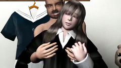 Busty schoolgirl seduced for wild banging in 3d toon