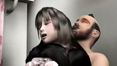 Hot brunette babe from 3D toon gets hardcore banged