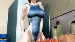 Hot and busty brunette from 3d toon rides dick