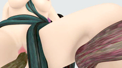 Lovely cartoon babe with pink hair and big tits gets fucked by tentacles