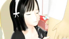 Sex with a reckless cartoon beauty in a short skirt