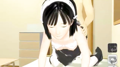 Sex with a reckless cartoon beauty in a short skirt