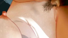 Naked brunette rides cock in the locker room