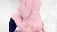 That bikini is too small for her massive 3D boobs