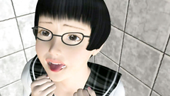 Petite scgoolgirl facefucked standing on her knees