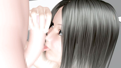 Innocent teen blows two big cocks standing on her knees