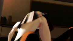 Naughty schoolgirl in 3d porn toon shows her shaved twat