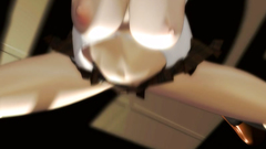 Naughty schoolgirl in 3d porn toon shows her shaved twat