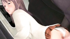 Awesome busty schoolgirl forced to suck in the train