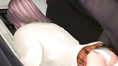 Awesome busty schoolgirl forced to suck in the train